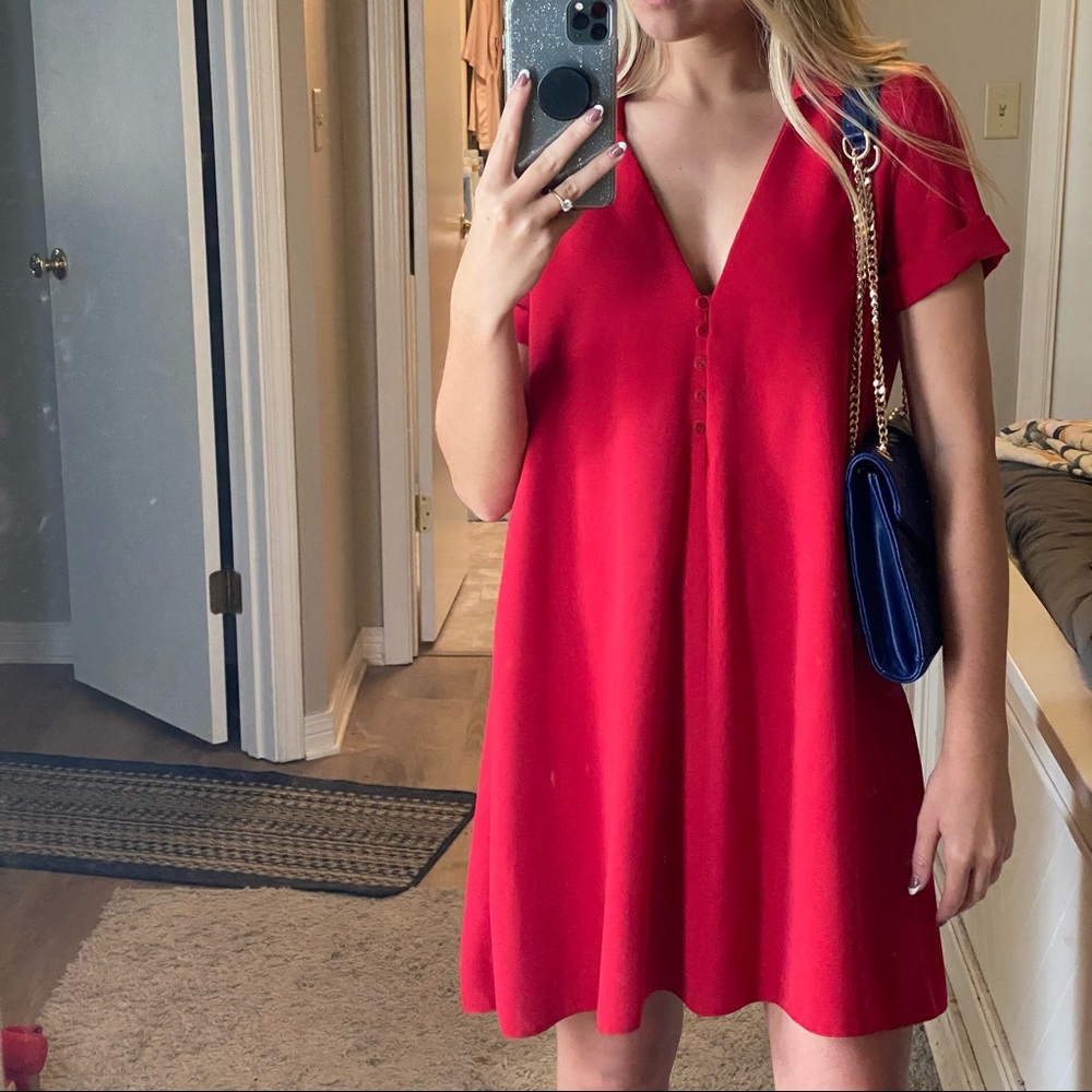 Zara red shift dress